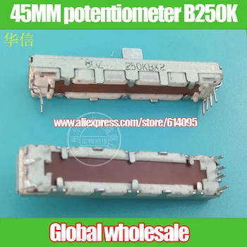 2pcs total length 45MM straight sliding fader double potentiometer B250K / iron handle length 5MM
2pcs total length 45MM straight sliding fader double potentiometer B250K / iron handle length 5MM