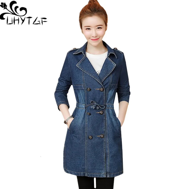 UHYTGF Slim Female spring denim jacket Double-breasted casual woman Windbreaker outerwear 5XL Plus size jeans Jackets Ladies 239
UHYTGF Slim Female spring denim jacket Double-breasted casual woman Windbreaker outerwear 5XL Plus size jeans Jackets Ladies 239