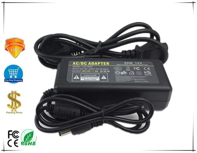 Power Adapter AC 100-240V Input DC 12V 5A Output For CCTV IP AHD Analog Camera 2.1mm * 5.5mm EU AU US UK Plug
Power Adapter AC 100-240V Input DC 12V 5A Output For CCTV IP AHD Analog Camera 2.1mm * 5.5mm EU AU US UK Plug