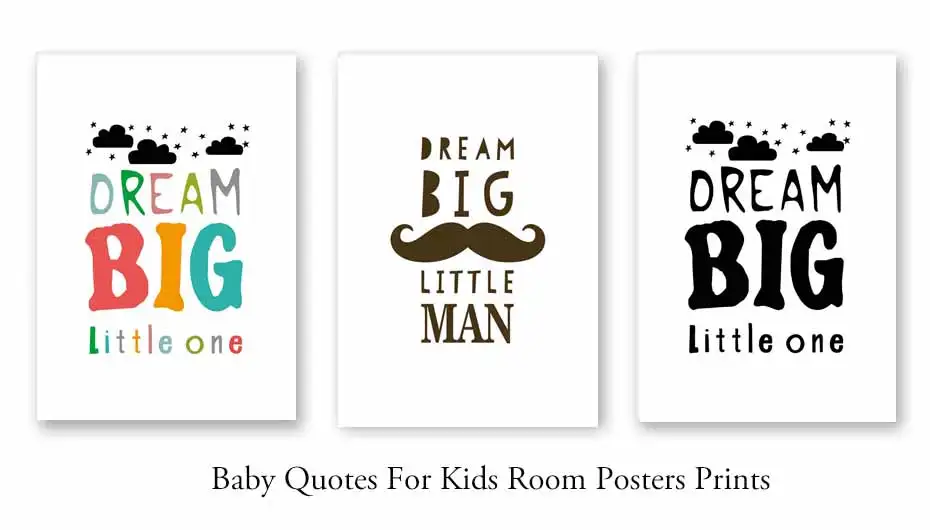 Dream Big Kids Quotes Posters Prints Inspirational Letter Canvas Painting On The Wall For Boy Kids Room Home Decor Art Pictures (3)