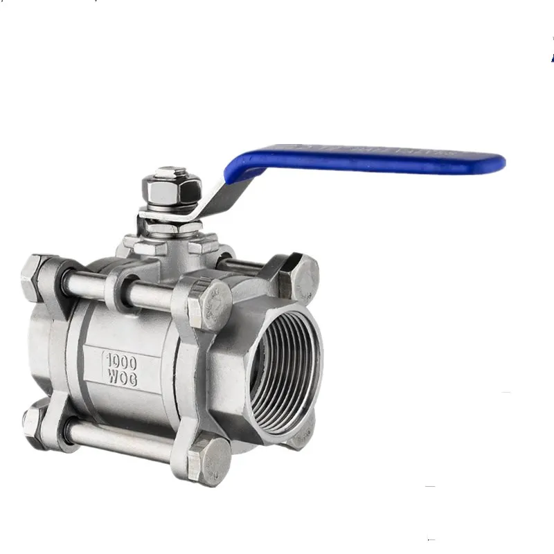 BSPT 1/2" DN15-DN100 3 Piece Full Port Ball Valve Thread Type Stainless Steel 316 1000psi Handle with Blue Vinly Insulation
BSPT 1/2" DN15-DN100 3 Piece Full Port Ball Valve Thread Type Stainless Steel 316 1000psi Handle with Blue Vinly Insulation