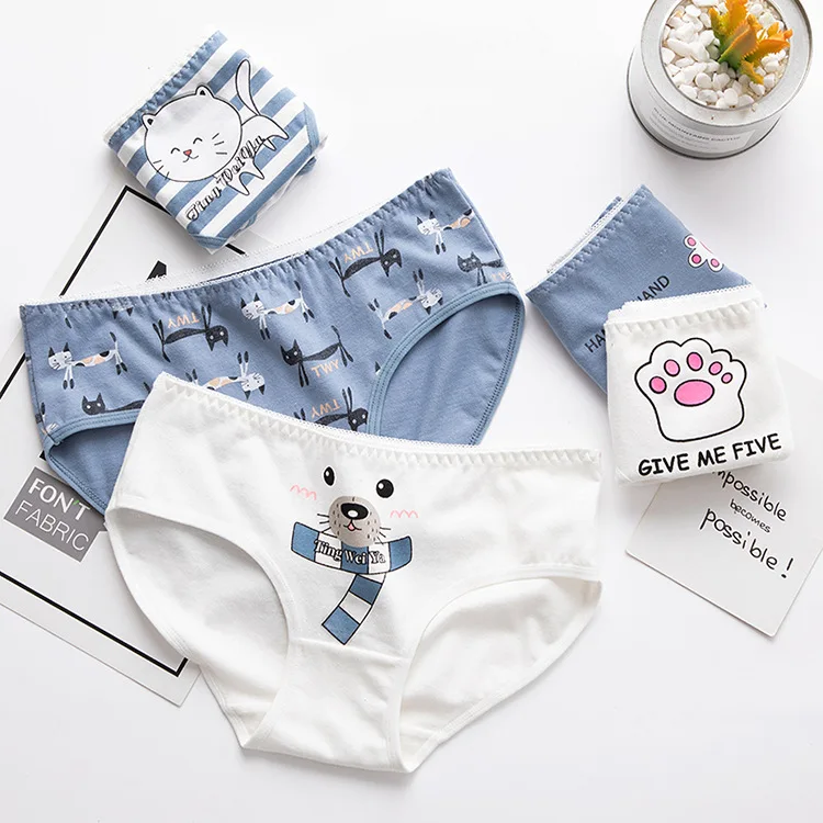 5pcs/lot New Women Underwear Panties Cute Pprint Knickers 95% Cotton Breathable Underpants Mid-rise Maiden Style Briefs
5pcs/lot New Women Underwear Panties Cute Pprint Knickers 95% Cotton Breathable Underpants Mid-rise Maiden Style Briefs