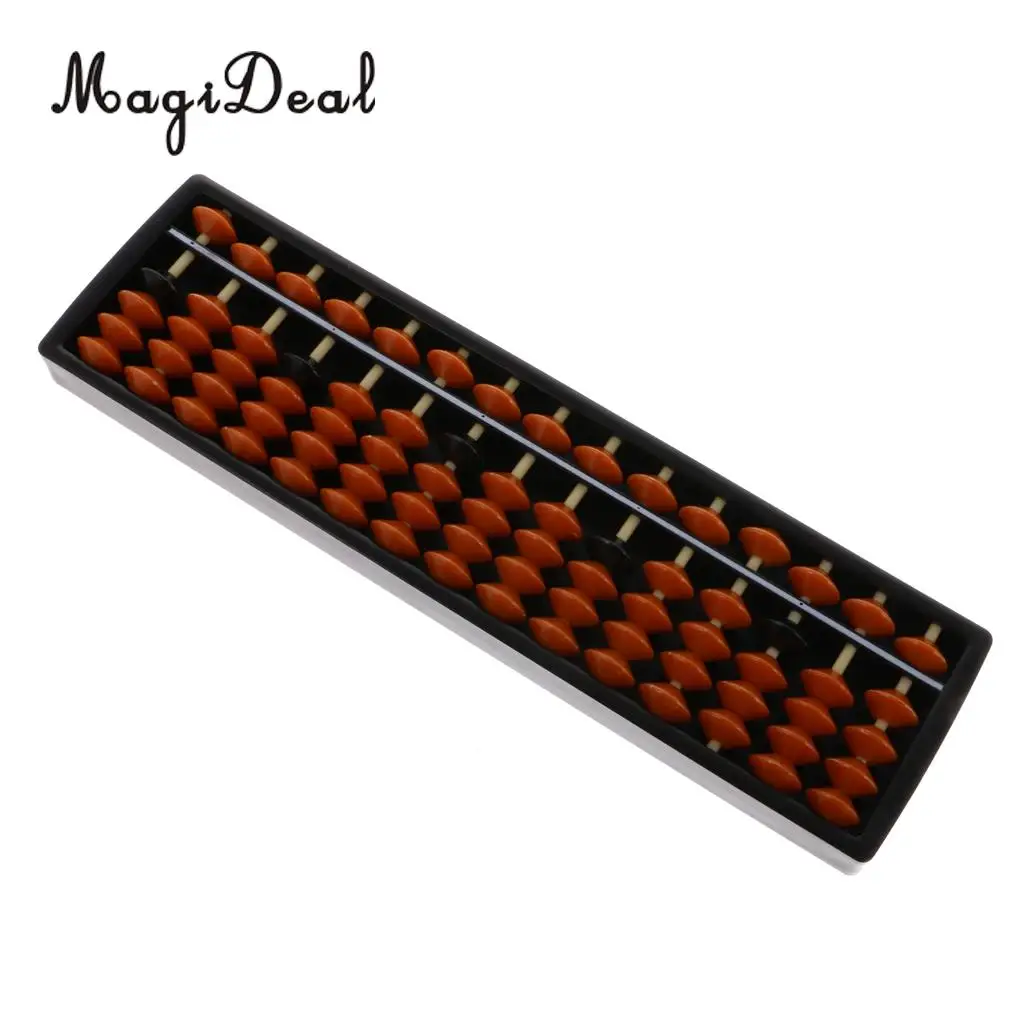 MagiDeal 13Rods Plastic Beads Abacus Soroban Calculating Tool Educational Math Toy for School Teacher Student Office Use 6Colors