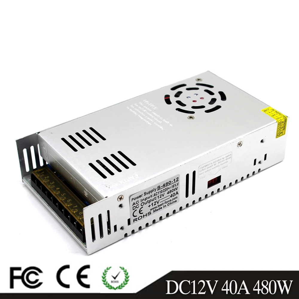 DC power supply 12V 24V 36V 48V 60V 32V 480W Driver Transformers 110V 220V AC-DC SMPS For Lighting CNC CCTV Printer Motor
DC power supply 12V 24V 36V 48V 60V 32V 480W Driver Transformers 110V 220V AC-DC SMPS For Lighting CNC CCTV Printer Motor