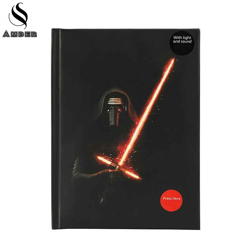 Image AMBER Movie Anime Theme Star Wars With light and Sound Notebook Daily Memos Office School Large Writing Journal Notepad Gift