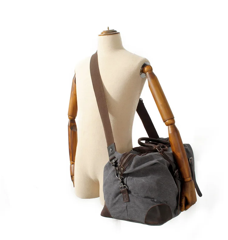 Womens Canvas Duffle Bags Grey Brown Black
