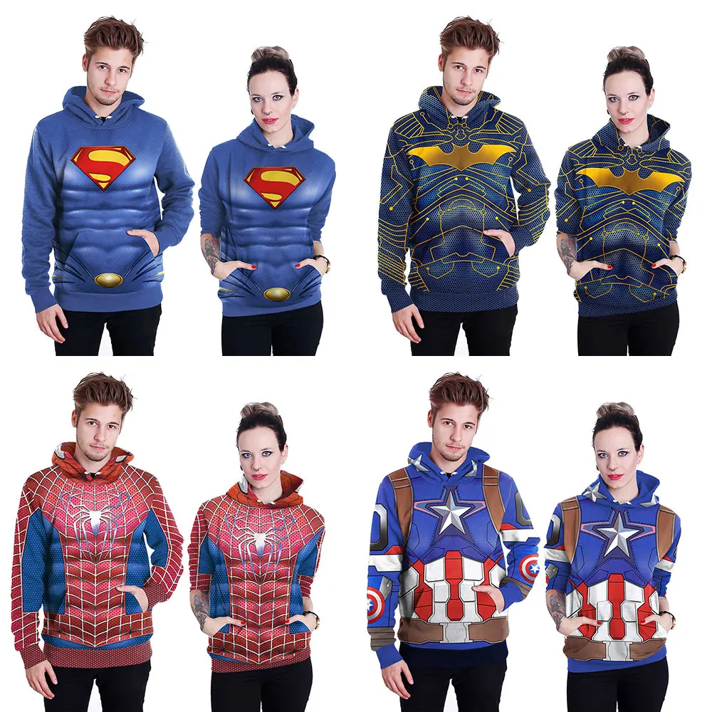 New Superhero Batman Superman Spider-Man 3D Printed Hoodie Hooded Femme Sweatshirt Casual Loose Men Women Pocket Hoodies Coat
New Superhero Batman Superman Spider-Man 3D Printed Hoodie Hooded Femme Sweatshirt Casual Loose Men Women Pocket Hoodies Coat