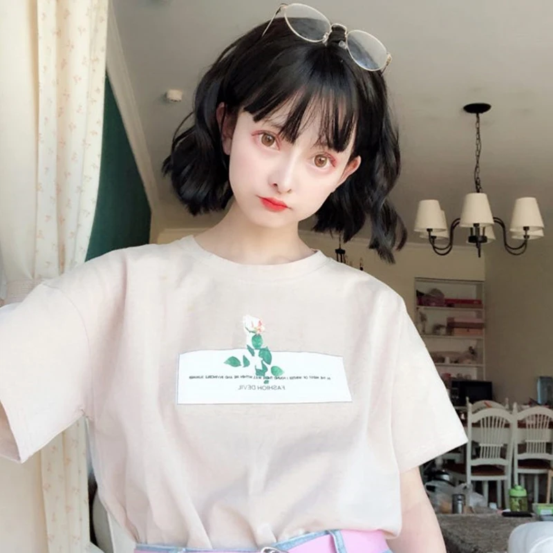 Summer Women New Korean Version Women T-shirts Retro Letter Printing Strange Girl Tees Wild Loose Short Sleeve Female T-shirt
Summer Women New Korean Version Women T-shirts Retro Letter Printing Strange Girl Tees Wild Loose Short Sleeve Female T-shirt