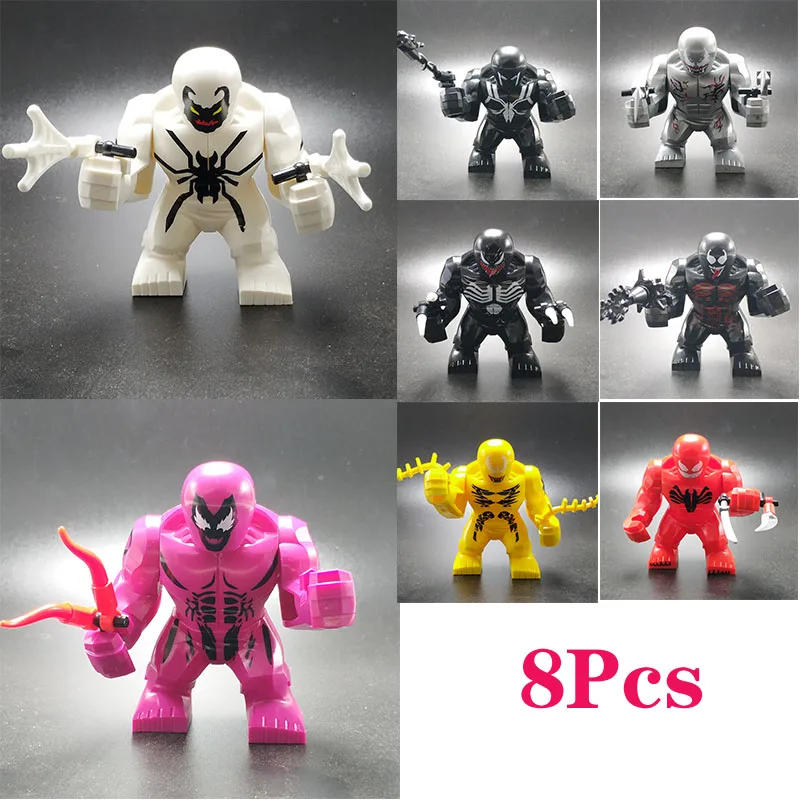 8Pcs Marvel Super heroes movie villain venom Cartoon Big Figures Building Blocks Education Toys For Children Christmas Gifts
8Pcs Marvel Super heroes movie villain venom Cartoon Big Figures Building Blocks Education Toys For Children Christmas Gifts