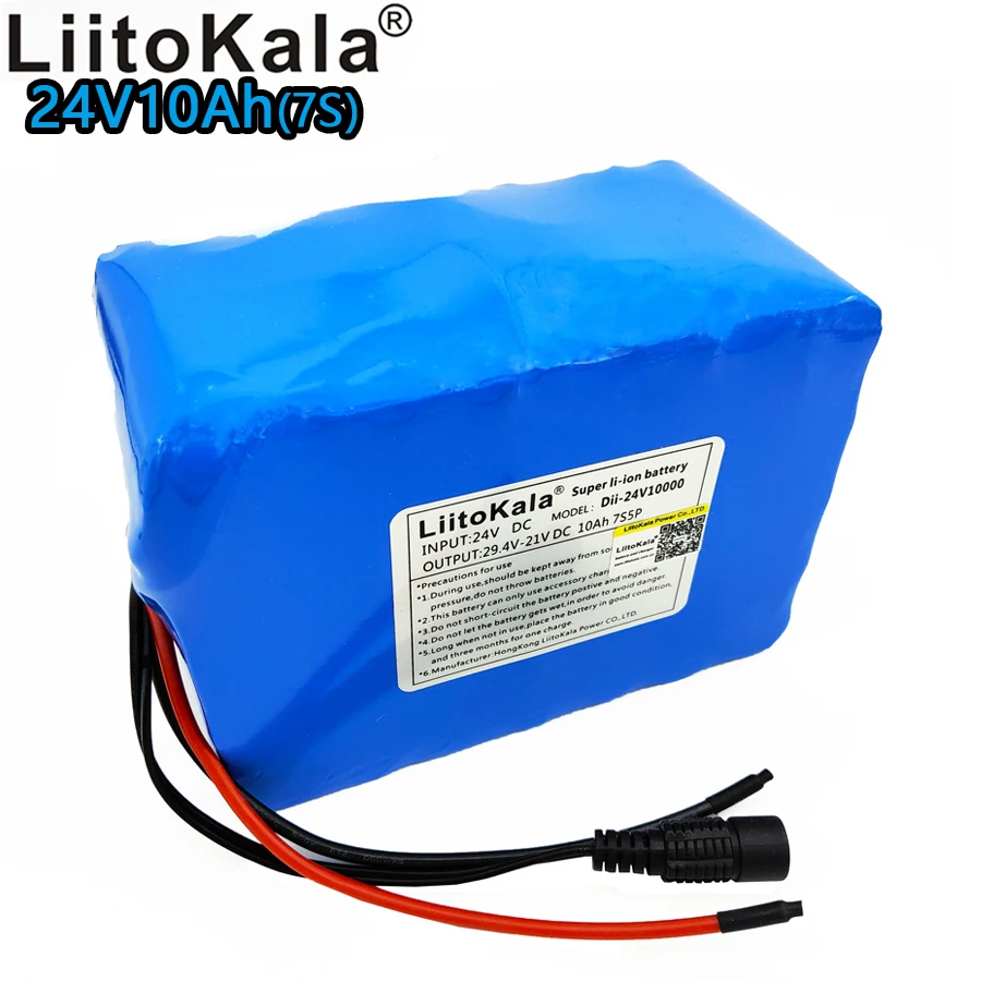 Liitokala 24V lithium battery pack 24V 10ah battery large capacity lithium ion battery 15A discharge 7S bms 300W power
Liitokala 24V lithium battery pack 24V 10ah battery large capacity lithium ion battery 15A discharge 7S bms 300W power