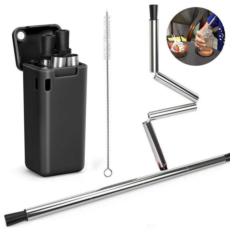 Foldable Straw Collapsible Reusable Drinking Straw With Case Brush Portable Home Kitchen Bar Accessories for Travel Outdoor
Foldable Straw Collapsible Reusable Drinking Straw With Case Brush Portable Home Kitchen Bar Accessories for Travel Outdoor