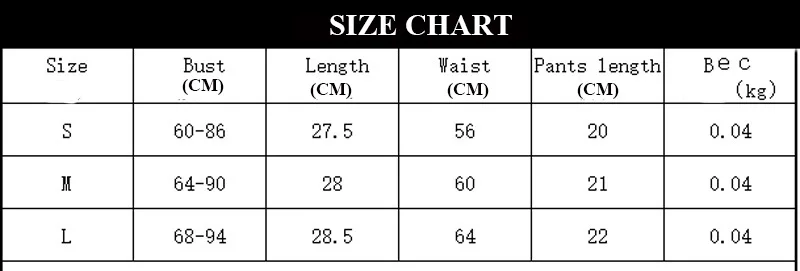 SIZE CHART