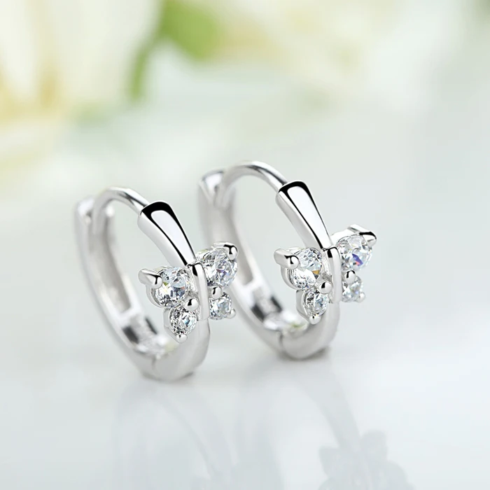 Baby Princess 925 Silver Butterfly Zircon Small Hoop Earring For Girls Child Wome Beautiful Aros Huggies Earring Jewelry E046
Baby Princess 925 Silver Butterfly Zircon Small Hoop Earring For Girls Child Wome Beautiful Aros Huggies Earring Jewelry E046