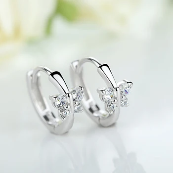 Baby Princess 925 Silver Butterfly Zircon Small Hoop Earring For Girls Child Wome Beautiful Aros Huggies Earring Jewelry E046
Baby Princess 925 Silver Butterfly Zircon Small Hoop Earring For Girls Child Wome Beautiful Aros Huggies Earring Jewelry E046