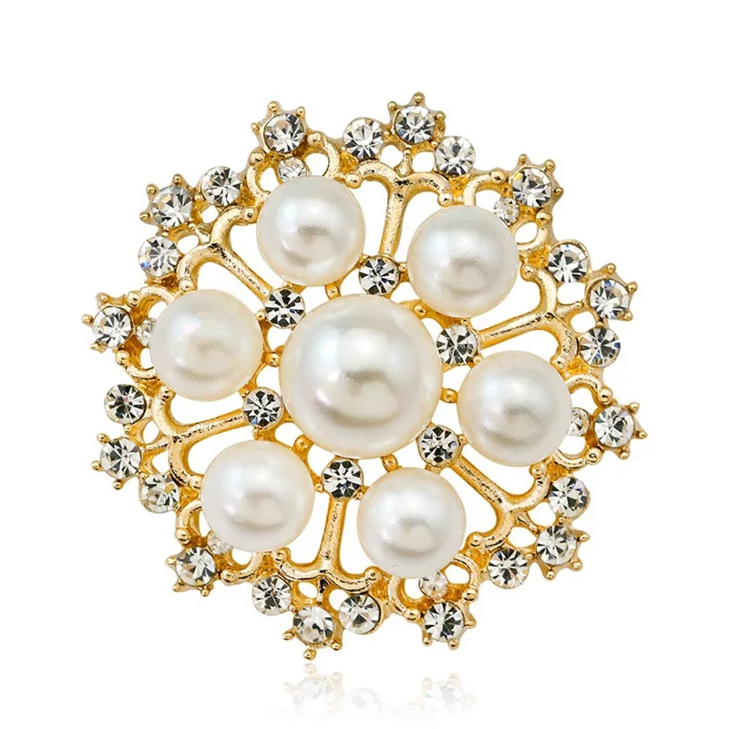 Gold Color Big Imitation Pearl Crystal Rhinestone Flower Bouquet Brooch For Wedding Elegant Women Gift Brooch Pins
Gold Color Big Imitation Pearl Crystal Rhinestone Flower Bouquet Brooch For Wedding Elegant Women Gift Brooch Pins