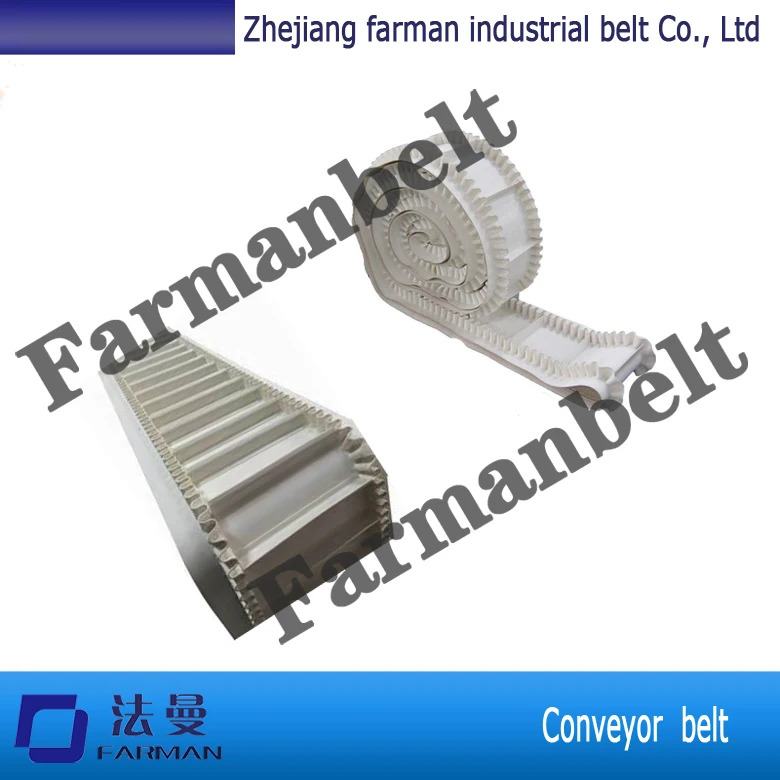 PU white skirt belt corrugated sidewall industrial conveyor belt and food grade pu belt conveyor
PU white skirt belt corrugated sidewall industrial conveyor belt and food grade pu belt conveyor