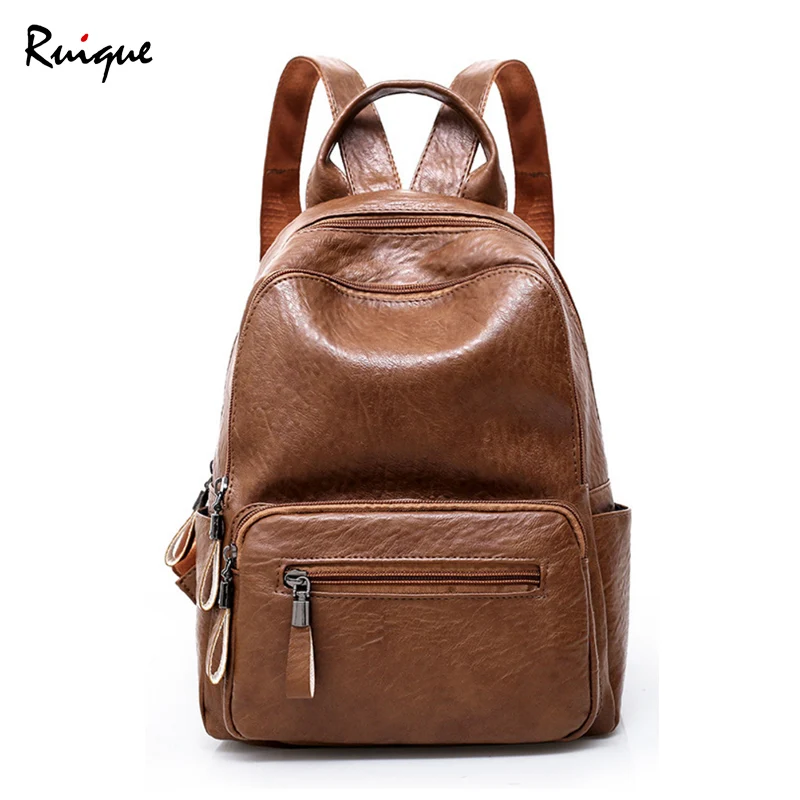 Ruique High Quality PU Leather Backpack Girls Preppy Style School Bag Women Simple Casual Large Capacity Travel Backpacks
Ruique High Quality PU Leather Backpack Girls Preppy Style School Bag Women Simple Casual Large Capacity Travel Backpacks