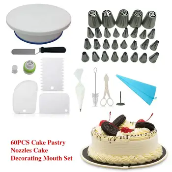 60PCS Rotating Cake Stand Decorating Pastry Nozzles Cake Decorating Mouth Set DIY Cream Decorative Tools Tips For Cake Turntable
60PCS Rotating Cake Stand Decorating Pastry Nozzles Cake Decorating Mouth Set DIY Cream Decorative Tools Tips For Cake Turntable