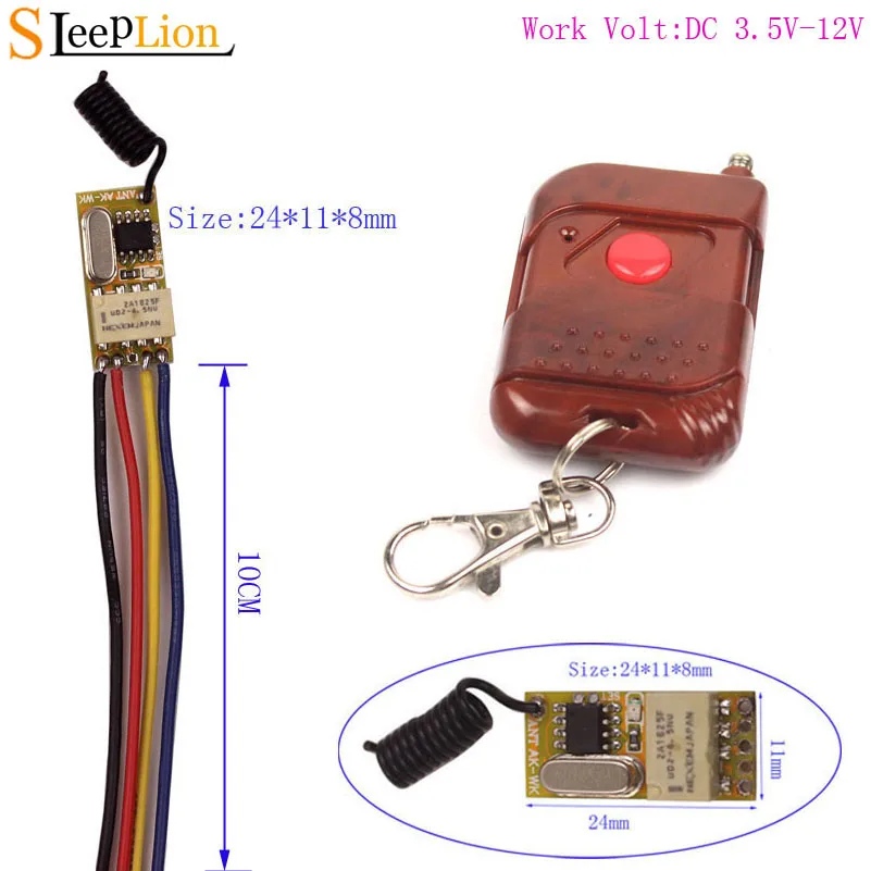 3V 3.7V 5V 6V 7V 9V 12V Mini Relay Wireless Switch Remote Control Power LED Lamp Micro Receiver Transmitter System 3V-12V Switch
3V 3.7V 5V 6V 7V 9V 12V Mini Relay Wireless Switch Remote Control Power LED Lamp Micro Receiver Transmitter System 3V-12V Switch
