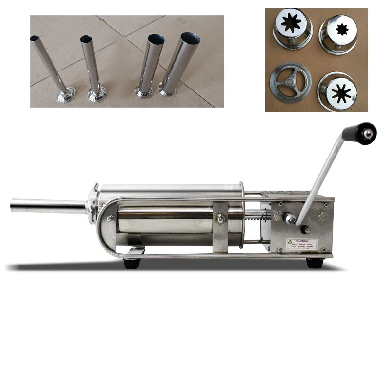 3L Horizontal Churros Machine Manual Stainless Steel Churro Maker Machine with 4 Nozzles Sausage stuffer Sausage Filler Machine
3L Horizontal Churros Machine Manual Stainless Steel Churro Maker Machine with 4 Nozzles Sausage stuffer Sausage Filler Machine