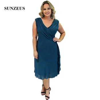 V Neck Blue Chiffon Mother of the Bride Dresses Tea-Length Pleats Simple Elegant Formal Evening Dresses suknia wieczorowa SMD84
V Neck Blue Chiffon Mother of the Bride Dresses Tea-Length Pleats Simple Elegant Formal Evening Dresses suknia wieczorowa SMD84