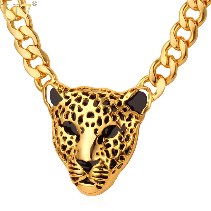 U7 Statement Necklace Leopard Head Big Pendant Yellow Gold Color Cuban Link Chain Men/Women Animal Kpop Jewelry N463
U7 Statement Necklace Leopard Head Big Pendant Yellow Gold Color Cuban Link Chain Men/Women Animal Kpop Jewelry N463