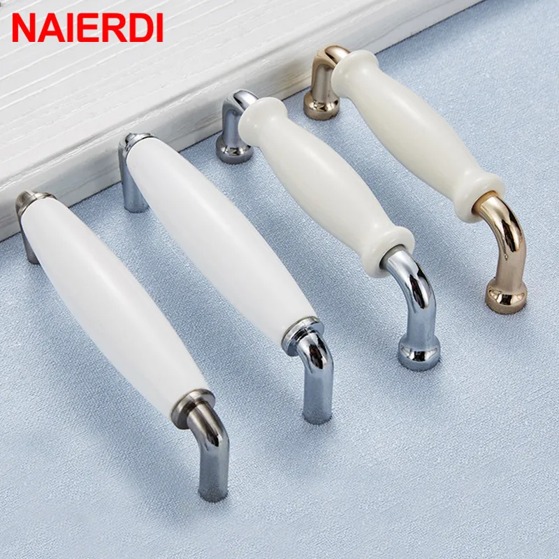 NAIERDI Modern Ceramic Cabinet Handles Zinc Alloy Drawer Knobs Bright Chrome Wardrobe Door Handles Furniture Handle 96mm/128mm
NAIERDI Modern Ceramic Cabinet Handles Zinc Alloy Drawer Knobs Bright Chrome Wardrobe Door Handles Furniture Handle 96mm/128mm