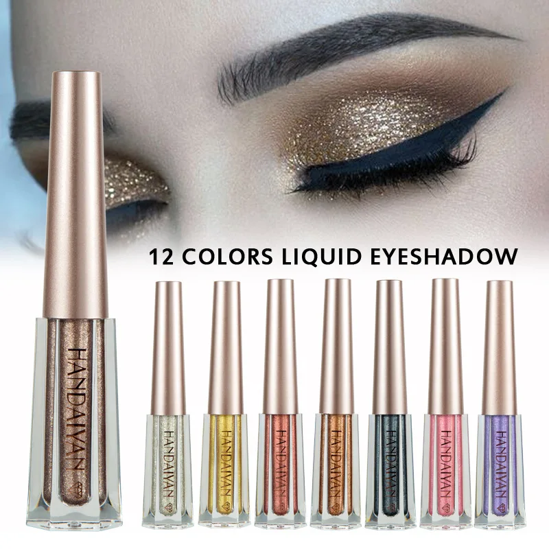 

HANDAIYAN 12 Colors Waterproof Liquid Eyeliner Diamond Pearlescent Shiny Liquid Eyeshadow Glitter Eye Makeup Sparkling Eyeshadow