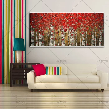 TOP 100% Hand Painted Knife Red Tree Oil Painting Modern Thick Oil Landscape Paintings For Living Room Decor
TOP 100% Hand Painted Knife Red Tree Oil Painting Modern Thick Oil Landscape Paintings For Living Room Decor
