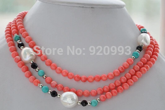 FREE SHIPPING>>>@@ > Wholesale&FREE P&P**6mm round pink coral blue turquoise baroque white freshwater pearl necklace 50in
FREE SHIPPING>>>@@ > Wholesale&FREE P&P**6mm round pink coral blue turquoise baroque white freshwater pearl necklace 50in