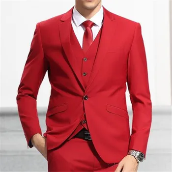 2018 Trim Fit Notched Lapel Red Wedding Groom men suits Tuxedo One Button Three Piece Evening Party Mens Suit smoking masculino
2018 Trim Fit Notched Lapel Red Wedding Groom men suits Tuxedo One Button Three Piece Evening Party Mens Suit smoking masculino