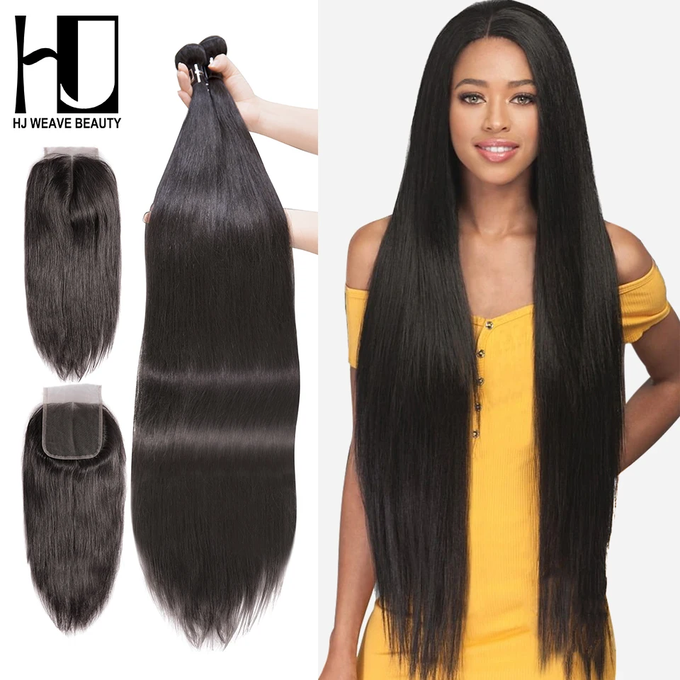 HJ Weave Beauty Straight Human Hair Bundles With Closure 28 30 32 40 Inch Brazilian Hair Weave Bundles 7A Virgin Hair Extension
HJ Weave Beauty Straight Human Hair Bundles With Closure 28 30 32 40 Inch Brazilian Hair Weave Bundles 7A Virgin Hair Extension