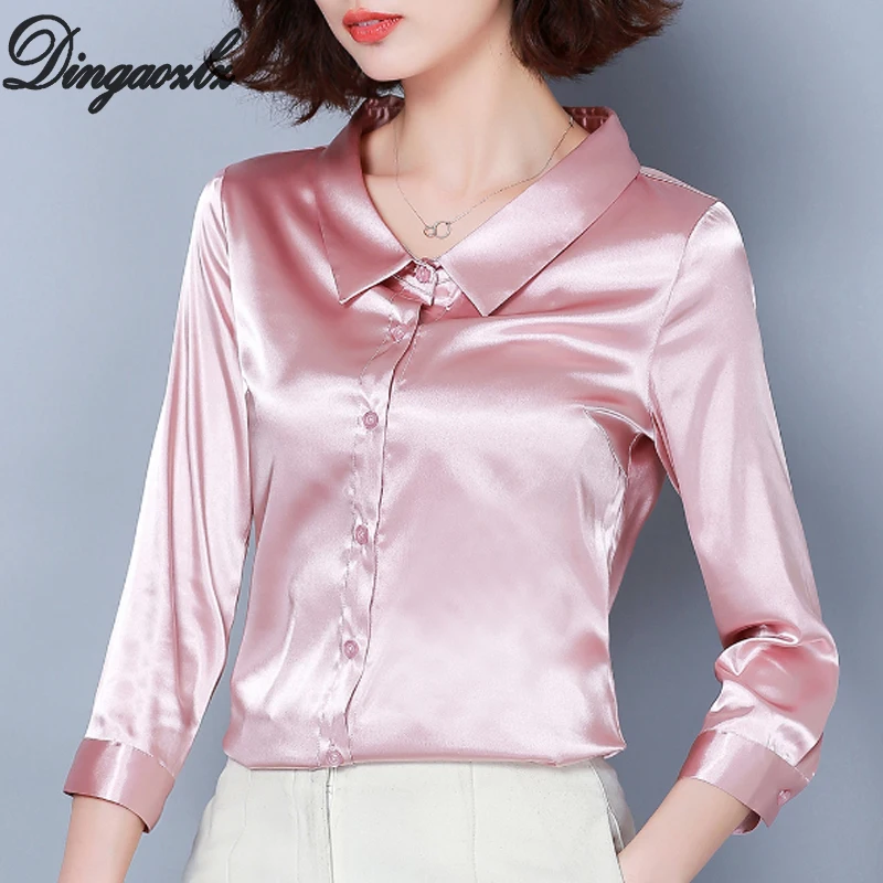 Dingaozlz blusas femininas New Spring Summer Women Shirt Plus size Office lady White blouse Elegant Solid color Silk Tops 3XL
Dingaozlz blusas femininas New Spring Summer Women Shirt Plus size Office lady White blouse Elegant Solid color Silk Tops 3XL