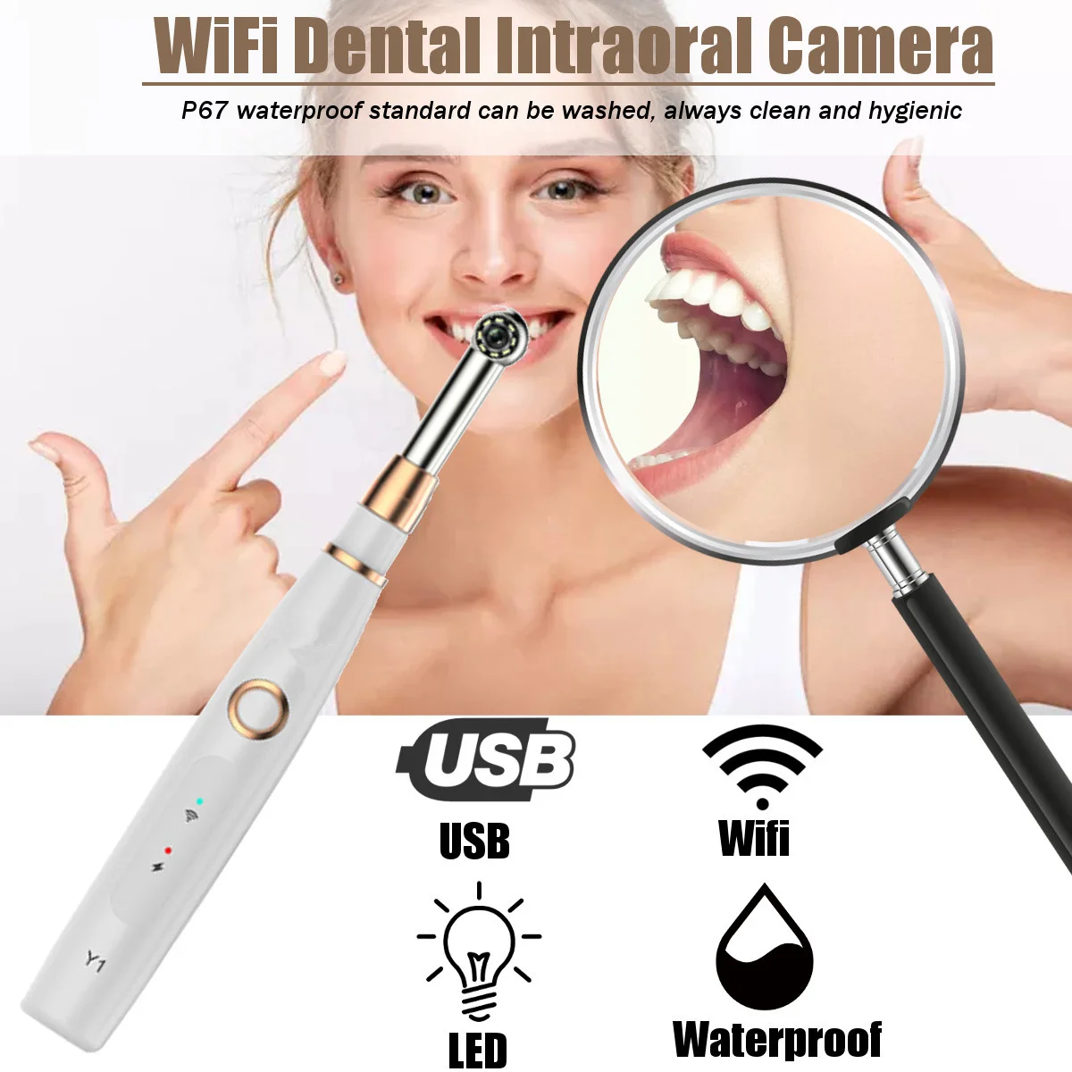USB WIFI Intraoral Camera 720P HD WIFI Dental Intraoral Camera Waterproof Endoscope Teeth Mirror LED Light Monitoring Inspection
USB WIFI Intraoral Camera 720P HD WIFI Dental Intraoral Camera Waterproof Endoscope Teeth Mirror LED Light Monitoring Inspection