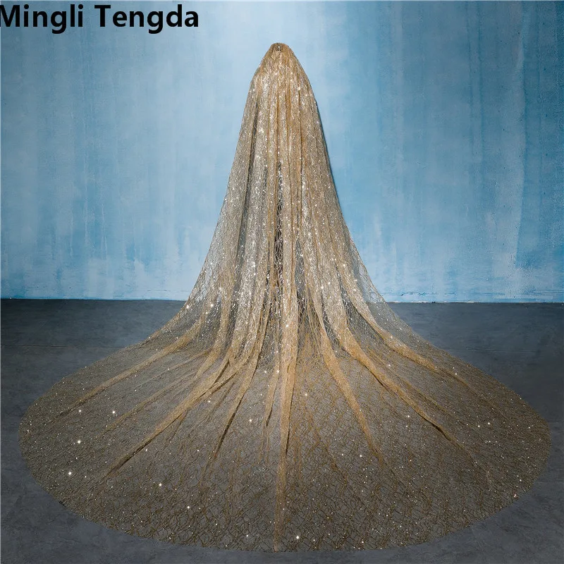 Mingli Tengda Champagne Gold Bridal Veil 4 M Long Bling Bling Wedding Veil Shiny Cathdral Veil with Comb Bride Accessories New
Mingli Tengda Champagne Gold Bridal Veil 4 M Long Bling Bling Wedding Veil Shiny Cathdral Veil with Comb Bride Accessories New