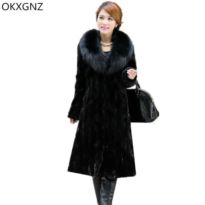OKXGNZ Imitation Fur Coat Women Black Fox Fur Mink Fur 2019 New Winter long Coat Tops Fur Collar Warm Plus Size 6XL Costume A057
OKXGNZ Imitation Fur Coat Women Black Fox Fur Mink Fur 2019 New Winter long Coat Tops Fur Collar Warm Plus Size 6XL Costume A057