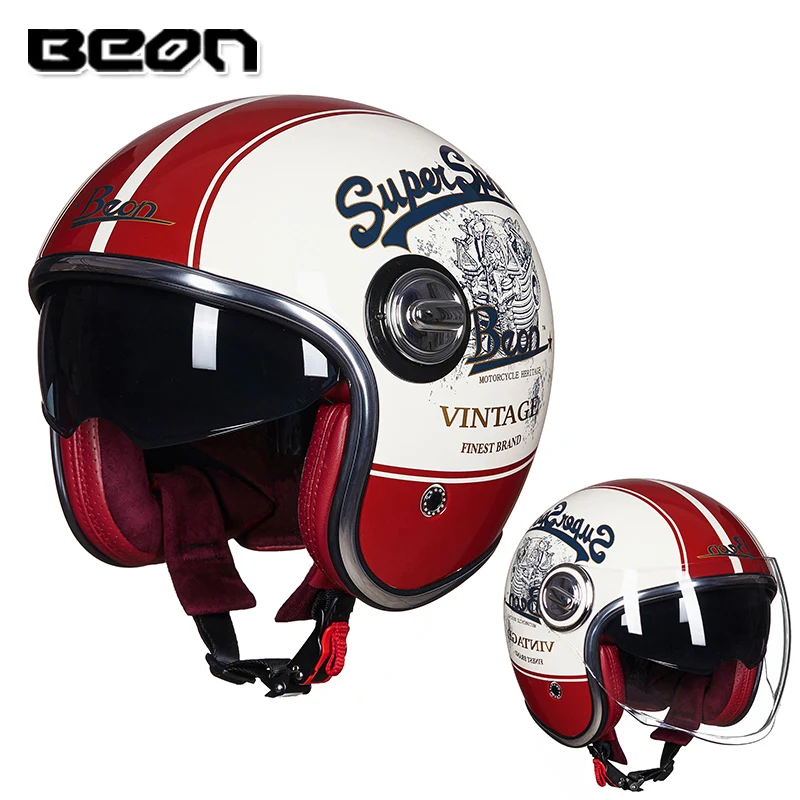 BEON B-108A Motorcycle helmet Vintage 3/4 open face helmet Retro Double lens Scooter helmet Moto casco capacete
BEON B-108A Motorcycle helmet Vintage 3/4 open face helmet Retro Double lens Scooter helmet Moto casco capacete