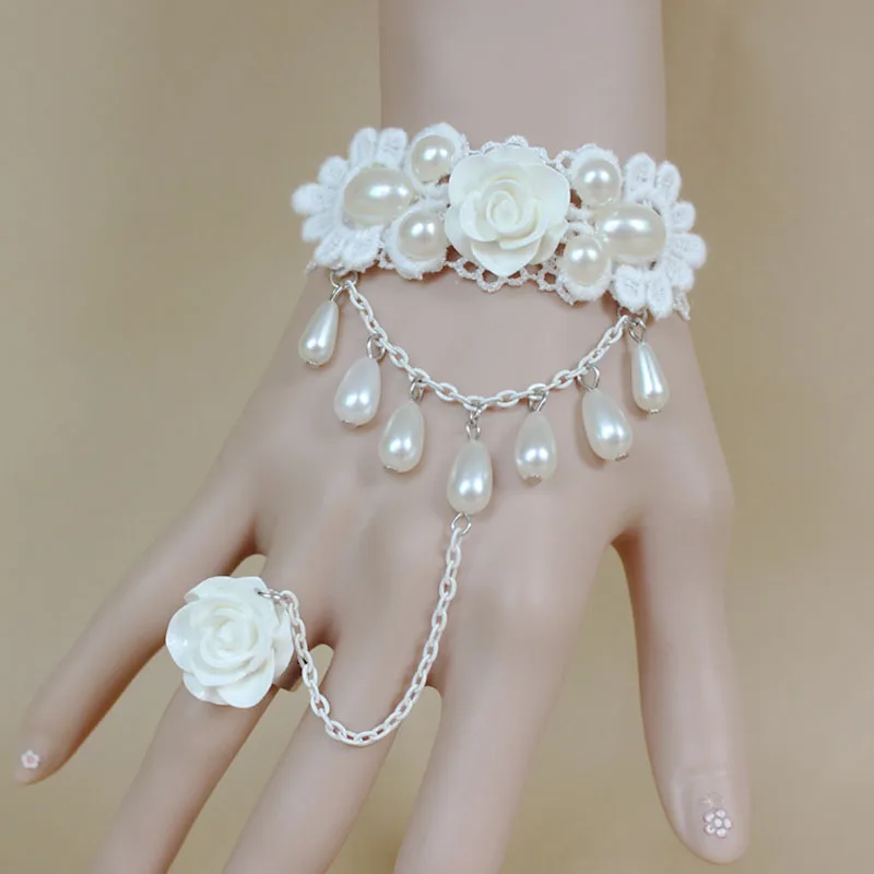 Olsen Twins Dropshipping White Lace Pearl Flower Bracelet Ring Hand Chain for Bridal Wedding Jewelry
Olsen Twins Dropshipping White Lace Pearl Flower Bracelet Ring Hand Chain for Bridal Wedding Jewelry
