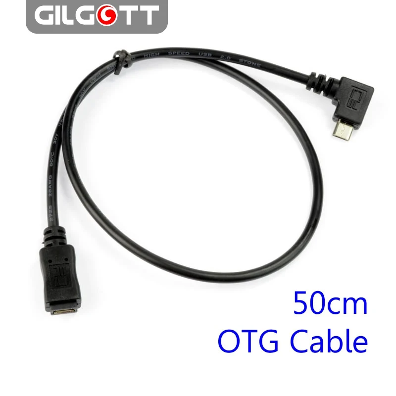 Right 90 Degree Angle Micro USB OTG Extension Cable Male To Female M/F 50cm
Right 90 Degree Angle Micro USB OTG Extension Cable Male To Female M/F 50cm