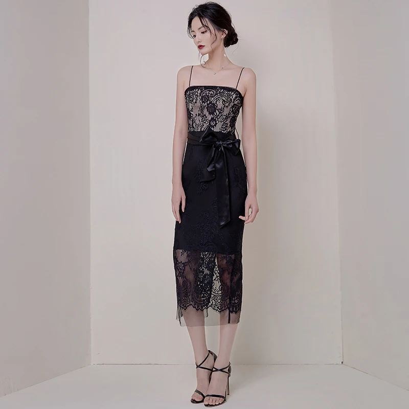 2019 Summer High-end Women Lace Dress Black Spaghetti Strap Bow Sheath Bandage Sexy Party Long Dresses Elegant Woman Vestidos
2019 Summer High-end Women Lace Dress Black Spaghetti Strap Bow Sheath Bandage Sexy Party Long Dresses Elegant Woman Vestidos