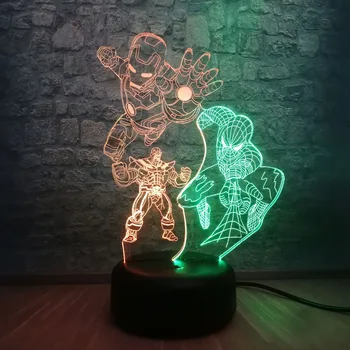 Mixed Colors Marvel Hero Figure Iron man Thanos Spiderman 3D Led Night Light Battery Powered Table Lamp Decor Luminaria Kid Gift
Mixed Colors Marvel Hero Figure Iron man Thanos Spiderman 3D Led Night Light Battery Powered Table Lamp Decor Luminaria Kid Gift