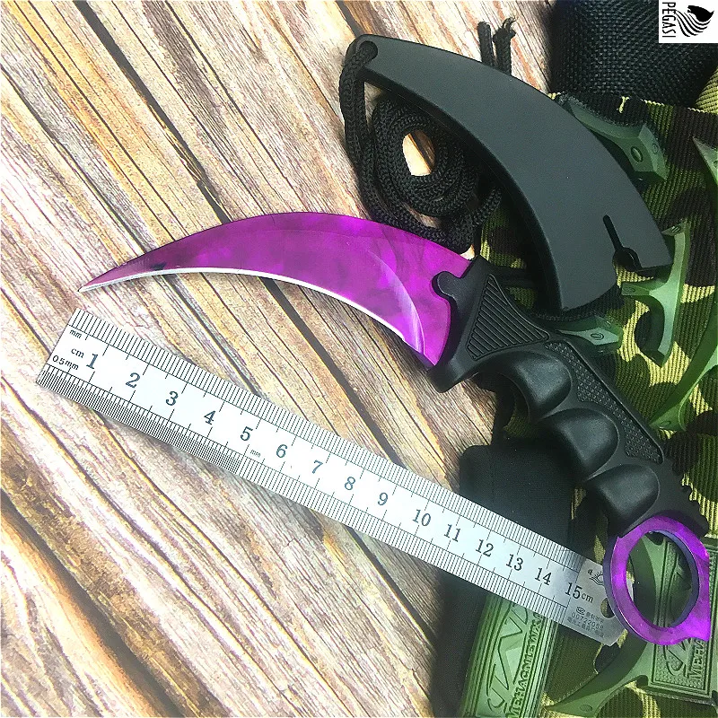 PEGASI csgo7.5-inch Pink purple stylish claw knife delivers scabbard and neck rope for easy carrying tactical claw knife
PEGASI csgo7.5-inch Pink purple stylish claw knife delivers scabbard and neck rope for easy carrying tactical claw knife