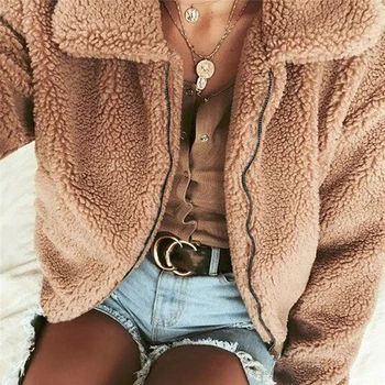 New Fashion Womens Thick Oversize Winter Coats Outwear Solid Color Zipper Style Female Coat Ladies Faux Fur Zip Jacket
New Fashion Womens Thick Oversize Winter Coats Outwear Solid Color Zipper Style Female Coat Ladies Faux Fur Zip Jacket