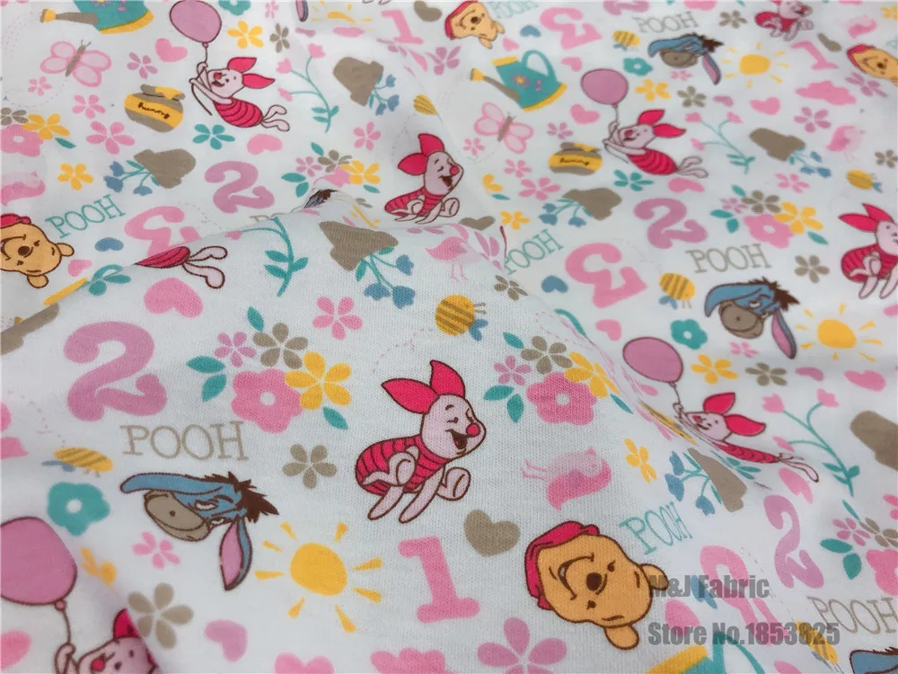 Piglet Pooh Bear Eeyore Tigger elasticity cotton Double knitting fabric For Sewing Fat Patchwork boy baby Sportswear 50x160cm
Piglet Pooh Bear Eeyore Tigger elasticity cotton Double knitting fabric For Sewing Fat Patchwork boy baby Sportswear 50x160cm