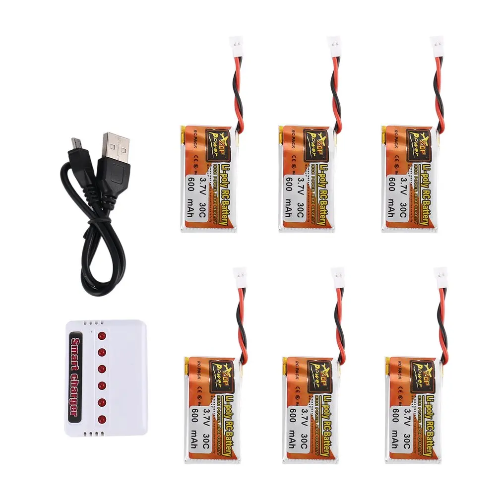 5Pcs ZOP Power 3.7V 600mAh 30C 1S Lipo Battery Rechargeable with 6 in 1 Battery USB Charger for RC Racing Drone Car
5Pcs ZOP Power 3.7V 600mAh 30C 1S Lipo Battery Rechargeable with 6 in 1 Battery USB Charger for RC Racing Drone Car