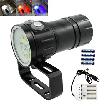 10*XM-L2 White 4*Red 4*Blue LED Scuba Diving Flashlight Underwater Dive Torch Lamp Photo Video Flash Light+18650 Battery+Charger
10*XM-L2 White 4*Red 4*Blue LED Scuba Diving Flashlight Underwater Dive Torch Lamp Photo Video Flash Light+18650 Battery+Charger