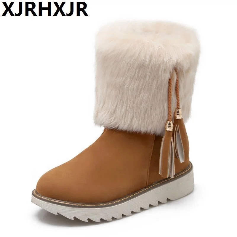 XJRHXJR Fashion Women Winter Snow Boots Warm Mid-Calf Boots Winter Suede Leather Shoes Flat Shoes Sapato Feminino Size 34-43
XJRHXJR Fashion Women Winter Snow Boots Warm Mid-Calf Boots Winter Suede Leather Shoes Flat Shoes Sapato Feminino Size 34-43