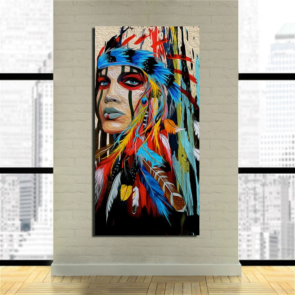 DIY Paints By numbers Art Painting enthusiasts Native American Indian with Feather Oil Painting For Living Room Poster Pictures
DIY Paints By numbers Art Painting enthusiasts Native American Indian with Feather Oil Painting For Living Room Poster Pictures