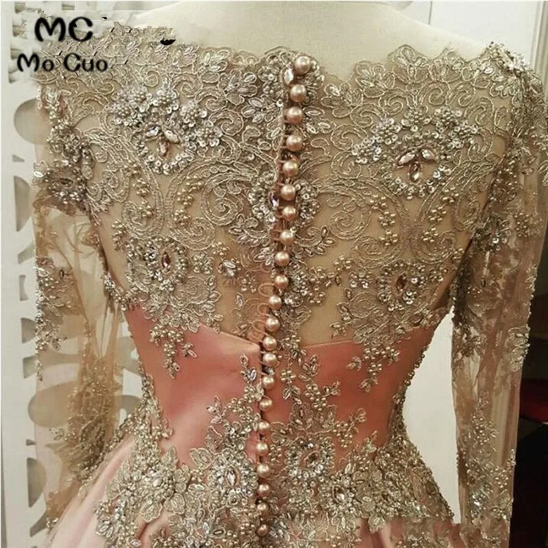 Muslim-Evening-Dresses-2019-A-line-Long-Sleeves-Pearls-Lace-Islamic-Dubai-Kaftan-Saudi-Arabic-Long