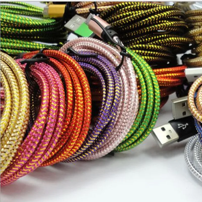 500pcs 1M 10FT Aluminum alloy Fabric nylon braided Micro USB charger Cable Cord For Samsung Galaxy s6 S7 edge s4 s3 for HTC |